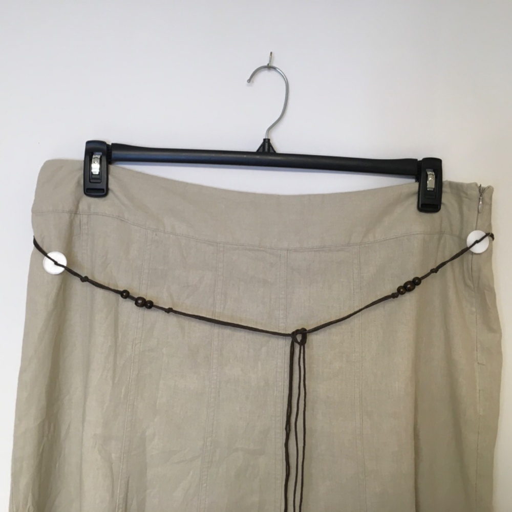 Dress Barn  linen skirt SZ 18 godet tan office casual office beachy - Picture 2 of 10